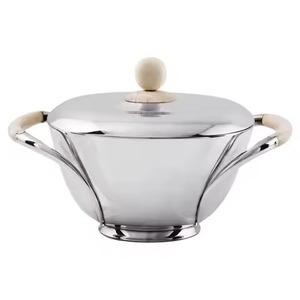 Olla de Cobre de Lujo Forjada a Mano, Olla Redonda para Sopa, Utensilios de Cocina con Asas Curvas de Latón y Tapa - Product Image 2