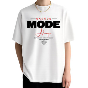 T-shirt Homme 100% Coton Col Mock Rib Coupe Oversize Épaules Tombantes Grande Taille Respirant Streetwear Tissu Lourd - Product Image 4