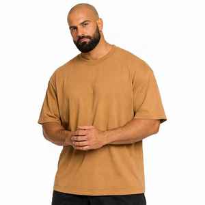 T-shirts vintage pour hommes en jersey de coton gris délavé teinté pigmentaire haut de gamme 260 g/m² avec bords effilochés style streetwear - Product Image 4