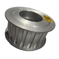 Polea de Distribución con Rodamiento de Rodillos 24T H150, Ancho de Correa de 35 mm, Material de Aluminio y Acero, con Brida, Anodizado Negro