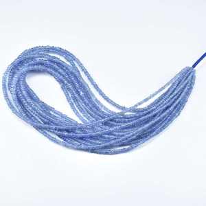 ลูกปัดแทนซาไนต์ธรรมชาติทรงรอนเดลล์เรียบ ขนาด 2.5-3.5 มม. ร้อยเป็นเส้น ลูกปัดหลวมสำหรับทำเครื่องประดับสร้อยคอ ขายส่ง - Product Image 1