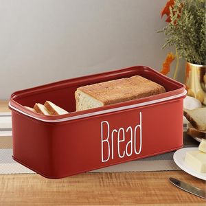 Caja de Pan Rectangular Metálica Roja con Tapa, Contenedor de Almacenamiento de Cocina a Prueba de Polvo, Diseño Moderno, Tipo Vertical, de Una Sola Capa - Product Image 3