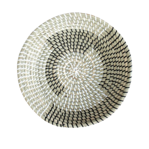 Handmade Zigzag Seagrass <b>Placemat</b> <b>Round</b> Woven Tablemat Black Straw Coaster Heat Resistant Hot Pad Tribal Basket Wall Decor - Product Image 2