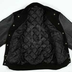 Veste universitaire personnalisée pour homme, corps en laine 400 GSM, manches en cuir véritable, broderie chenille, vestes Letterman - Product Image 2