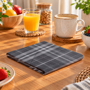 Serviettes de cuisine en coton tissé de haute qualité, à forte absorption d'eau, séchage rapide, écologiques, design à carreaux, fournisseur Sandex Corp - Product Image 3