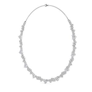Collar de tenis único de oro rosa de 9K con diamantes de laboratorio en forma de corazón, 17.27 CTW - Product Image 4
