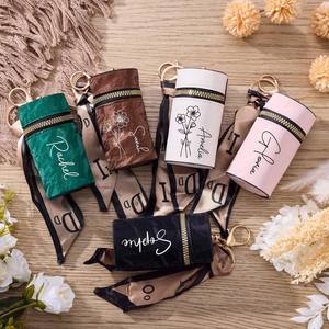 Fashion Mirrored Lip-stick Case <b>Mini</b> Lip Liner Bag <b>Storage</b> Tray Waterproof PU Leather Lip Pen Holder with Stainless Steel Mirror - Product Image 4