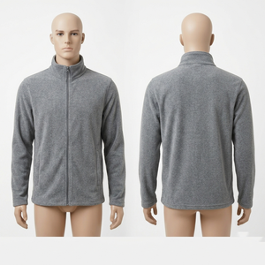 Chaqueta de Trabajo con Capucha de Forro Polar Grueso de 320 GSM, Color Gris, Cierre Completo, Logotipo Personalizado, Impermeable y Transpirable para Senderismo y Camping en Invierno - Product Image 1