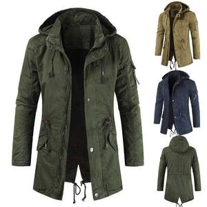 Abrigo de Gabardina con Capucha y Cuello Alto de Longitud Media para Hombre, Diseño Casual en la Espalda, Chaquetas de Alta Calidad para Hombre - Product Image 1