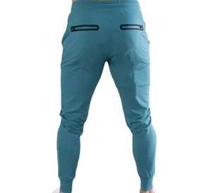 กางเกงวอร์มผ้าฝ้ายทรงสปอร์ตเอวกลางสำหรับผู้ชาย ล้างสีแบบแอซิดวอช มีกระเป๋าใส่โทรศัพท์ เหมาะสำหรับวิ่งและออกกำลังกาย - Product Image 3