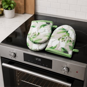 Mini-gants de cuisine pour four |   Porte-pots en coton floral résistant à la chaleur |   Gants de cuisine matelassés pour la cuisson, la pâtisserie et le barbecue |   Poignée Antidérapante - Product Image 4
