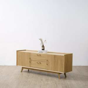 Aparador Moderno Japandi de Madera de Teca Sólida, Mueble de Almacenamiento Contemporáneo para Dormitorio y Cocina, Fácil de Armar - Product Image 4