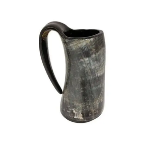 Mug à bière en corne de viking blanc fin, fait main, style médiéval, pour bars, restaurants et fêtes - Product Image 3