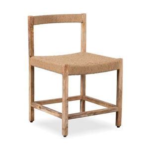 Silla de Comedor de Madera de Teca Sólida de Calidad de Exportación con Detalles de Ratán, Silla de Madera para Proyectos Comerciales y Residenciales - Product Image 1