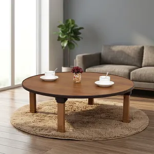 Mesa Redonda Plegable para Té y Café, Estilo Japonés, Mesa Baja para el Suelo, Escritorio de Estudio para Dormitorio, Ventanal, Sala de Té Tatami - Product Image 5