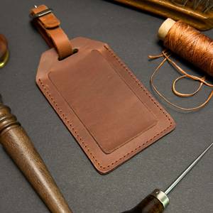 High End Genuine Leather Luggage Tags Privacy Cover Travel Bag Tags Custom Suitcase <b>Name</b> <b>Labels</b> Bulk LMP-0180 - Product Image 3