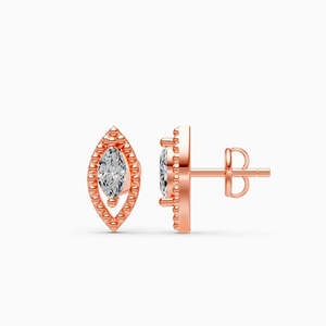 Boucles d'oreilles pendantes en moissanite plaqué or rose, design floral, taille poire, sertissage griffe, bijoux de luxe pour femme, pour mariage - Product Image 5
