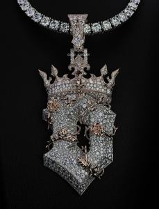 Pendentif Moissanite entièrement serti style Hip Hop, design 3D, plaqué or 18 carats, taille brillant, sertissage griffe, argent sterling 925, unisexe - Product Image 4