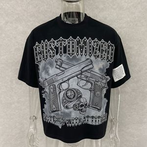 T-shirt Homme 100% Coton 250g Coupe Ample Manches Courtes Logo Personnalisé Coton Lourd Délavé Style Vintage Coupe Boxy Décontracté Streetwear Vêtement Homme - Product Image 1