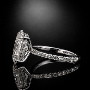 Anillo de Compromiso con Diamante de Corte Ovalado de 3 Quilates, Banda de Oro Blanco Sólido de 14K con Diamantes Laterales, Certificado IGI, Joyería Clásica para Mujer - Product Image 5