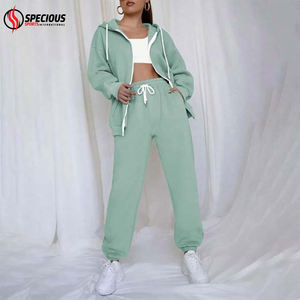 Conjunto Deportivo de Invierno para Mujer, Sudadera con Capucha y Cordón Ajustable, Pantalones Jogger, Ropa Urbana de Moda, 100% Algodón, Impresión de Alta Calidad - Product Image 5