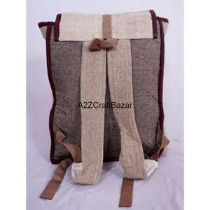 กระเป๋าเป้สะพายหลัง A2ZCraftBazar ทำมือ ยูนิเซ็กซ์ วินเทจ น้ำหนักเบา 20 ลิตร ปิดด้วยซิป สายสะพายโค้งมน หูหิ้วนุ่ม - Product Image 4