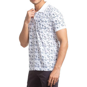 Polo personnalisé à micro-fleurs pour homme, manches courtes, respirant, en polyester, pour le golf, décontracté, imprimé, fourniture en gros OEM - Product Image 3