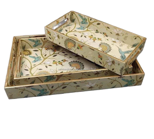 Bandeja de compartimento de diseño pintado con elefante de madera duradera hecha a mano con opciones personalizables para uso doméstico - Product Image 6