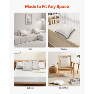 Set di 2 Cuscini Decorativi Quadrati Bianchi 20x20 Pollici, Morbidi e Rilassanti, Alternativa alla Piuma con Imbottitura in Fibra di Poliestere - Product Image 6