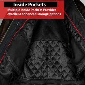 Manteau zippé en cuir véritable moto veste hommes noir confortable motard veste Vintage bonne conception moto vestes pour hommes - Product Image 5
