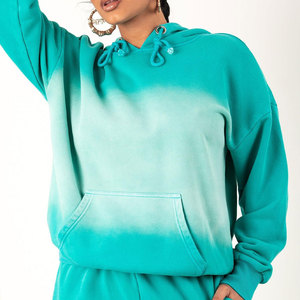 Sweat-shirt décontracté à capuche oversize pour femme, effet délavé, épaules tombantes, prix d'usine, pour l'automne et l'hiver - Product Image 5