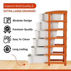Organizador de almacenamiento de plástico de 6 niveles con patrón tejido, contenedores desmontables, caja de almacenamiento, organizador de almacenamiento, estante de almacenamiento - Product Image 6