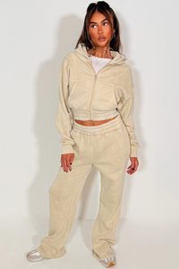 Factory Price <b>Women's</b> Oversized Pullover Tracksuit 100% Cotton Fleece Breathable Heavyweight Outdoor Comfortable <b>Sweat</b> <b>Suits</b> - Product Image 5