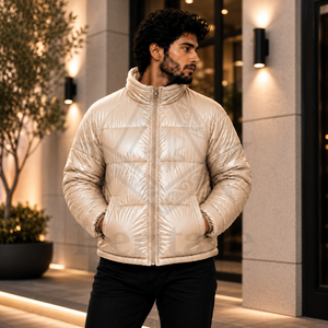 Heritage Masonic Regalia Men High Quality Shiny Puffer Jacket Winter Warm Quilted <b>Bubble</b> <b>Coat</b> Lightweight Insulated Casual Outer - Product Image 2