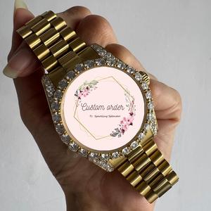 Reloj de pulsera para hombre con diamantes de moissanita y baño de oro, de acero inoxidable, mecánico, analógico, a precio de mayoreo. - Product Image 1