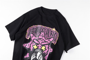T-shirt noir à manches courtes pour homme, col rond, coupe classique, jersey tricoté, couleur unie, logo sur le devant, design respirant - Product Image 3
