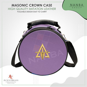 Estuche para Gorra de Maestro Masónico Real y Selecto, de Cuero Morado, Bordado a Mano, Ligero, Excelente Protección - Product Image 6