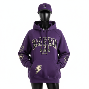 Sudadera con capucha de lana Premium para mujer 330GSM tela cepillada de peso pesado Color púrpura logotipo bordado Diseño personalizado sudaderas básicas para mujer - Product Image 1