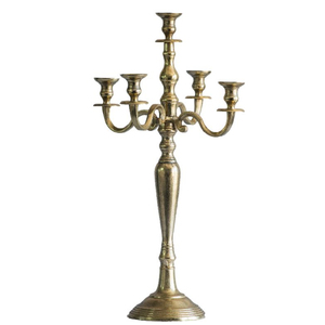 Wholesale Elegant 5-Arm Silver Metal <b>Candelabra</b> Candle Holder Centerpiece For Home Decoration Aluminum/Brass Polished Finish - Product Image 5