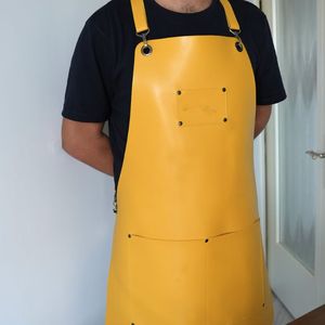 High Quality Vintage Cowhide <b>Leather</b> <b>Aprons</b> for Men / Custom Made Men Light Weight <b>Leather</b> <b>Aprons</b> for Sale - Product Image 2