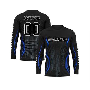Camisetas de Carreras Unisex Personalizadas al por Mayor, Impresas por Transferencia de Calor, 100% Poliéster, de Secado Rápido y Transpirables, Manga Larga, Lisas, para Motocross - Product Image 3