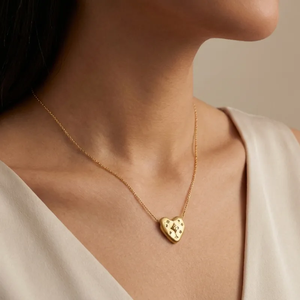 Collar Casual para Mujer con Diseño de Corazón en Acero Inoxidable 304 con Acabado Chapado en Oro y Revestimiento de 0.03µm de Grosor, con Cadena Tipo O - Product Image 4