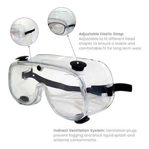 ANSI Z87+ Certified over the glasses lightweight splash proof goggles for outdoor work - Product Image 3