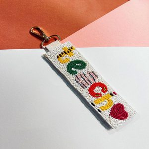 Porte-clés de Noël personnalisé avec logo, perles décoratives écologiques faites à la main et sangle brodée - Product Image 2