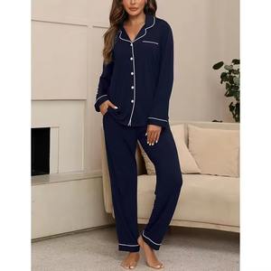 Pyjama en soie 2026 pour femme, ensemble de luxe à manches longues, respirant, avec logo personnalisé – Nouveauté très demandée - Product Image 6