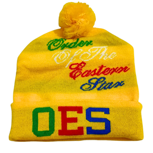 Gorro de Punto Jacquard Ecológico con Bordado Masónico Prince Hall, Gorro de Invierno Tejido a Mano de Poliéster/Algodón con Patrón de Letras, Estilo Casual - Product Image 1