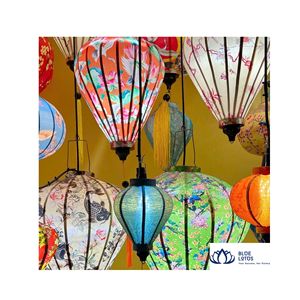 Lanternes en soie de Hoi An disponibles pour la vente en gros |   Lanterne pliable en tissu de soie écologique pour l'exportation - Product Image 1