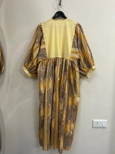 Handmade Eco-Friendly Cotton Digital Printed Floral Midi <b>Dress</b> O-Neck with <b>String</b> Closer for Women Summer - Product Image 5