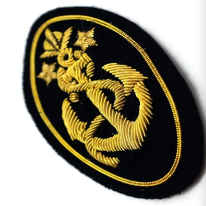 Handmade 3D Embroidery Badges Durable Washable Canvas Fabric Textile Blazer Patch Gold Bullion Wire OEM Custom Patches <b>Pocket</b> - Product Image 1