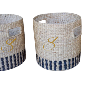 Handwoven Water Hyacinth <b>Laundry</b> <b>Basket</b>, Handmade <b>Wicker</b> Storage Organizer - Product Image 3
